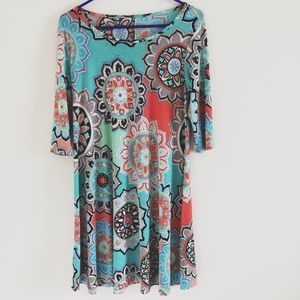 Retro Turquoise Mandela Print